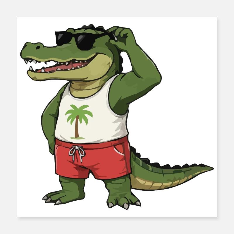 Bande dessinée Crocodile Poster 40 x 40 cm