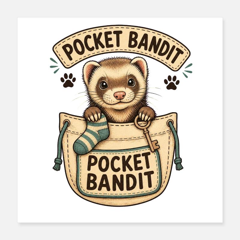 BANDIT DE POCHE Poster 40 x 40 cm