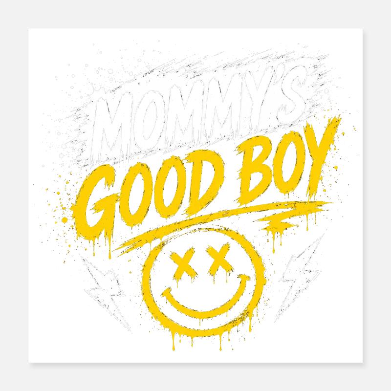 Le bon garçon de maman - Graffiti Smiley Poster 40 x 40 cm