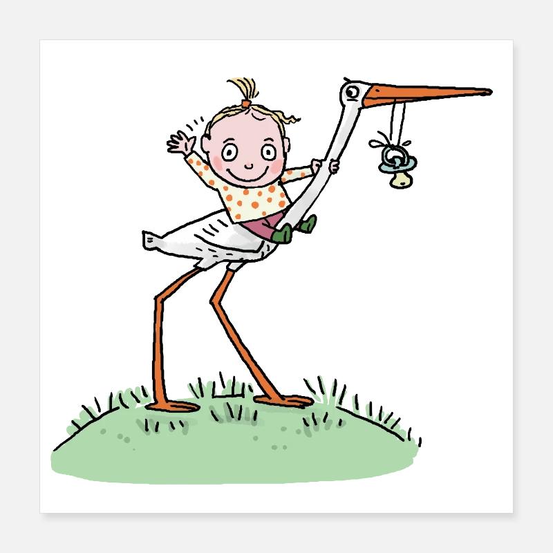 Ein süßes Mädchen ist geboren! So ein Glück! Poster 40x40 cm