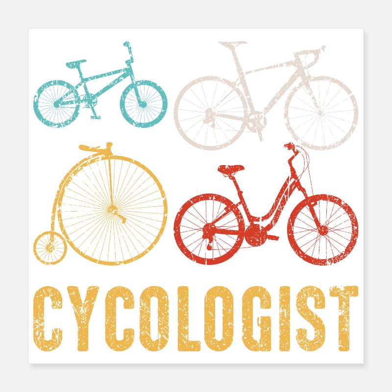 Montage cycliste du cyclologue Poster 40 x 40 cm