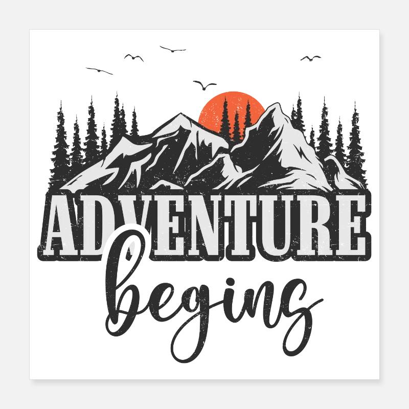 L’aventure commence Poster 40 x 40 cm