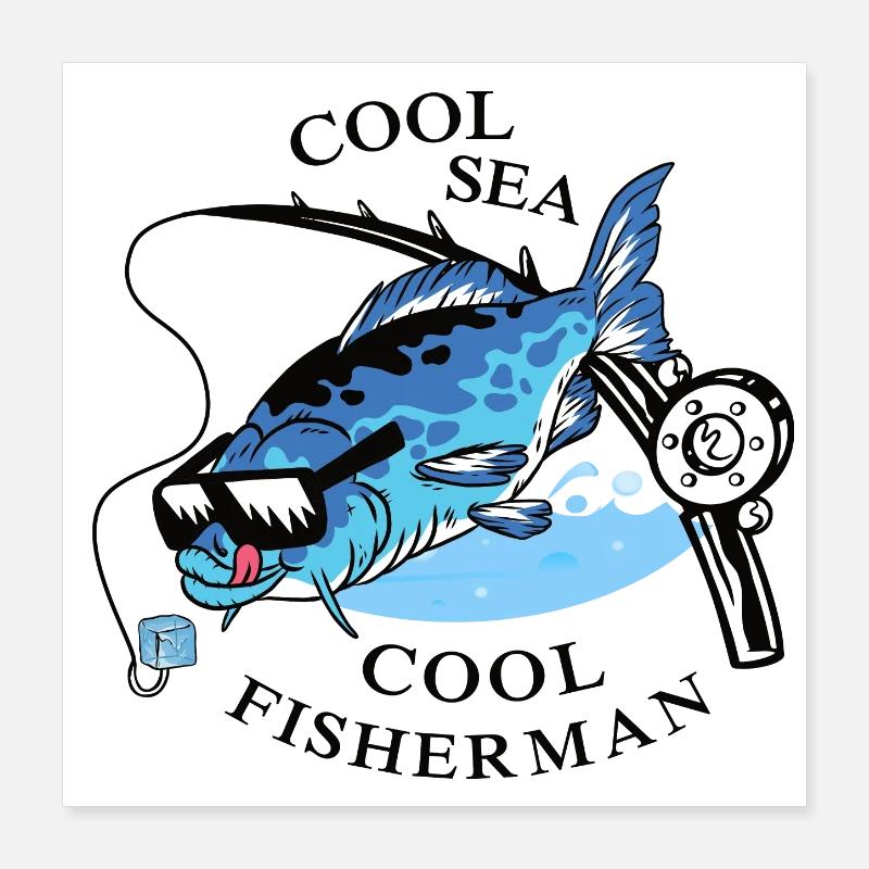 Coole Angler Poster 40x40 cm