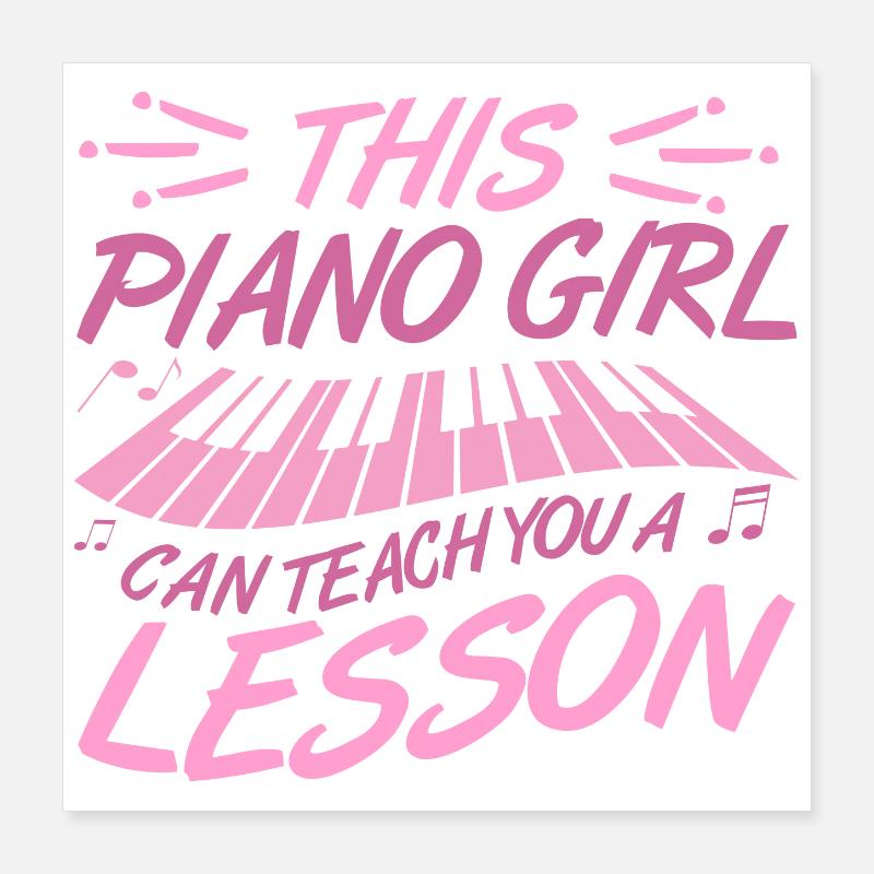 Piano Mädchen Poster 40x40 cm