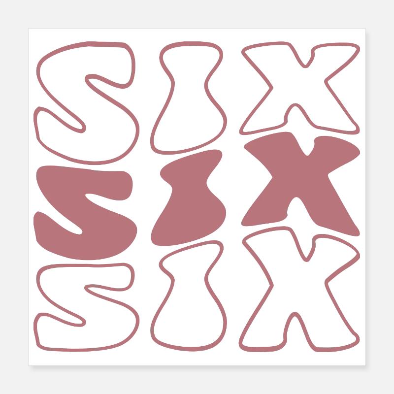 Six filles de 6e anniversaire 6 ans Poster 40 x 40 cm