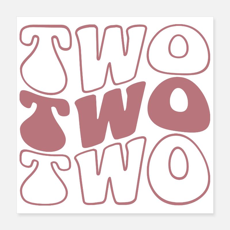 Deux filles de 2e anniversaire 2 ans Poster 40 x 40 cm