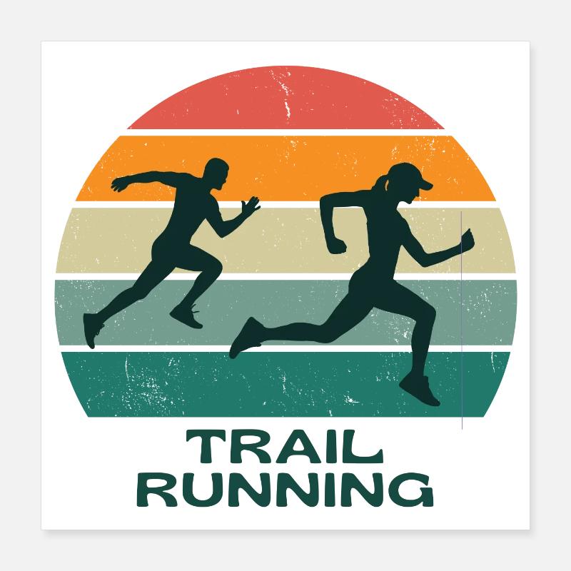 trail, running, running trail Poster 40 x 40 cm