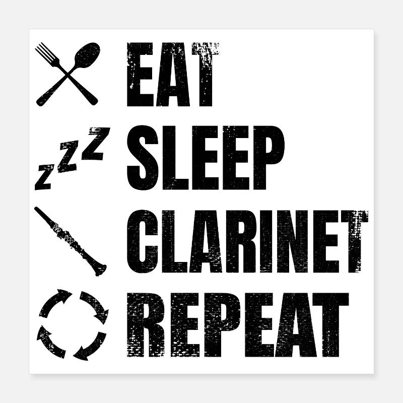 Clarinetist Daily Routine Poster 16" x 16" (40x40 cm)