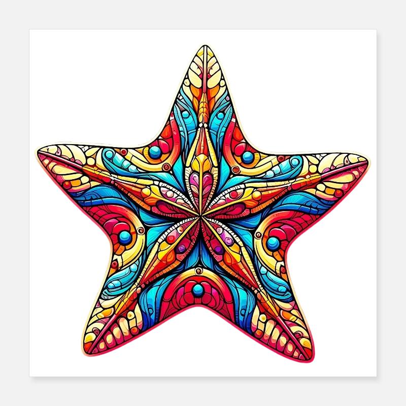 Étoile de mer Poster 40 x 40 cm