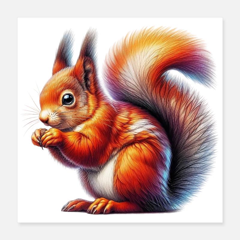 Écureuil Poster 40 x 40 cm