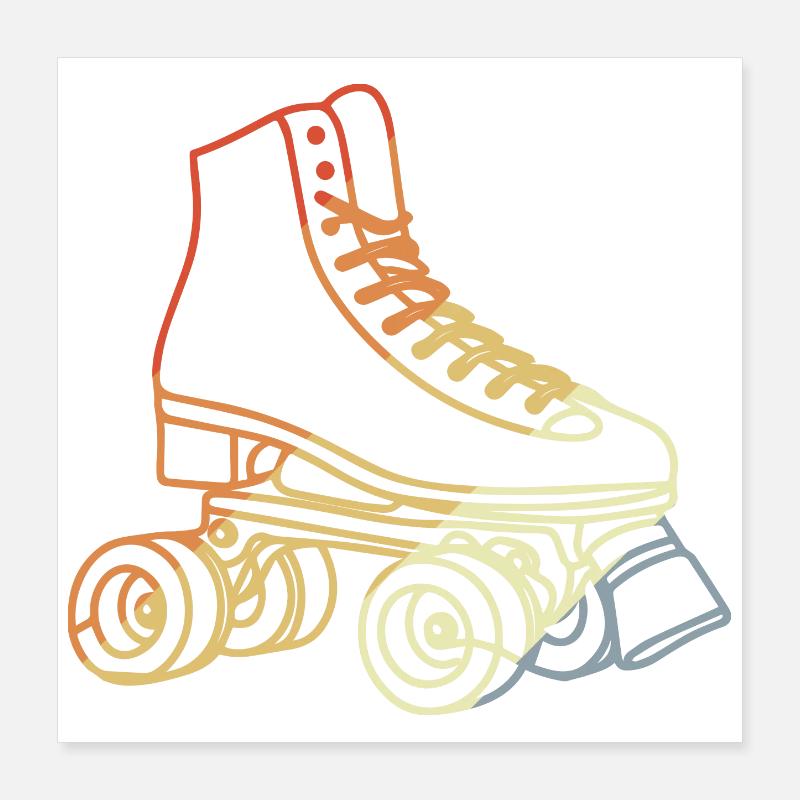 Roller Skates Sketch Poster 16" x 16" (40x40 cm)