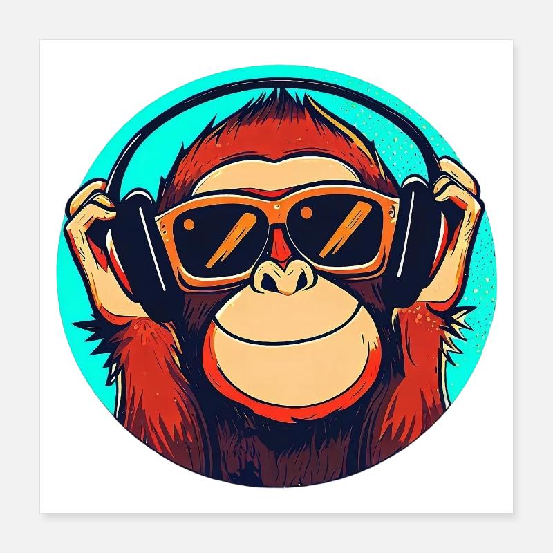 Monkey Poster 16" x 16" (40x40 cm)