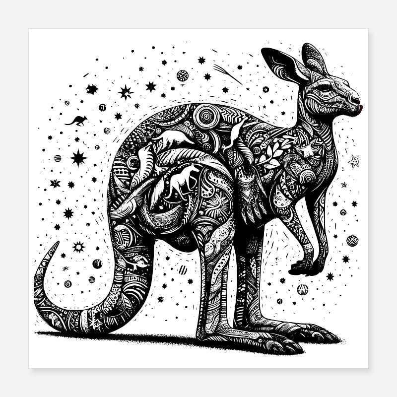 kangourou Poster 40 x 40 cm