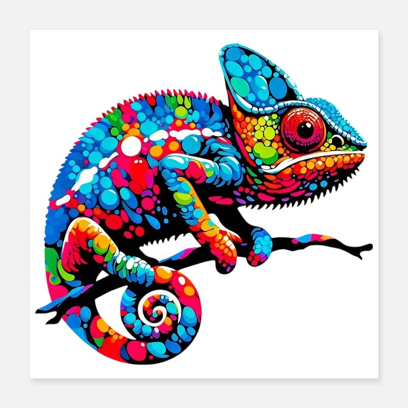Chamäleon Poster 40x40 cm