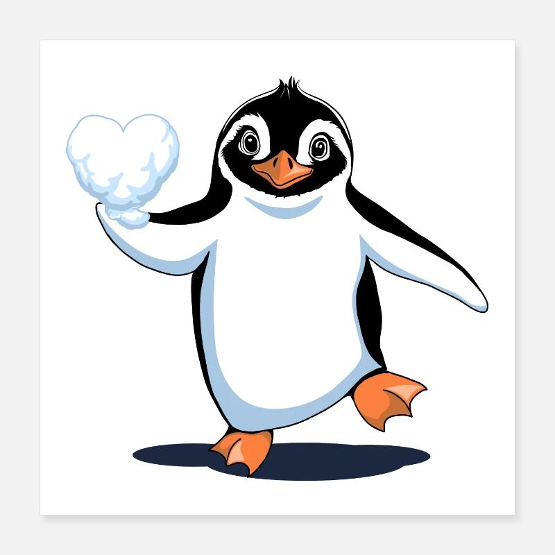 Verliebter Pinguin Poster 40x40 cm