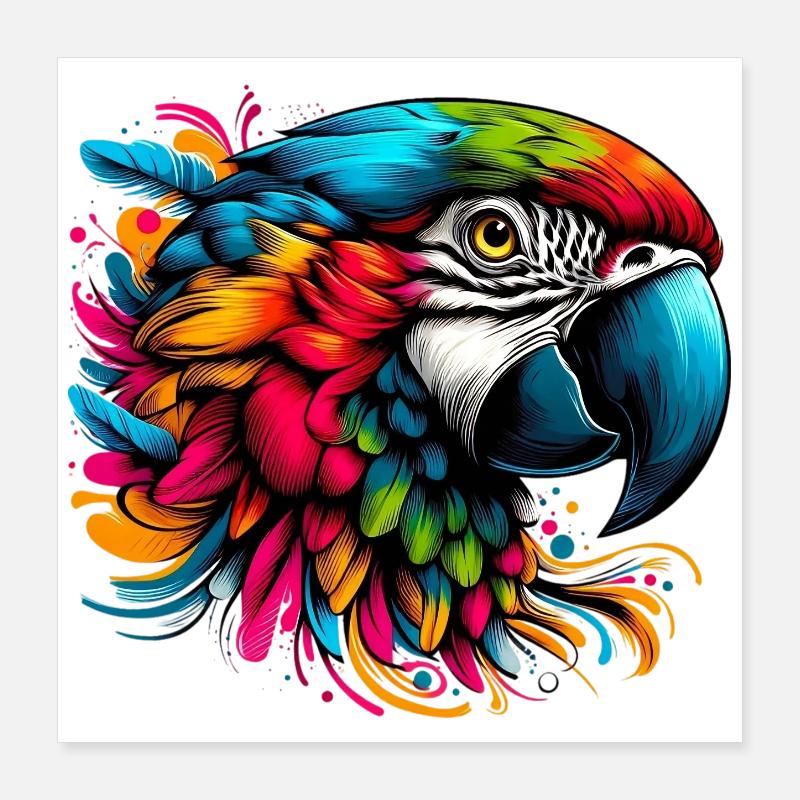 Parrot Poster 16" x 16" (40x40 cm)