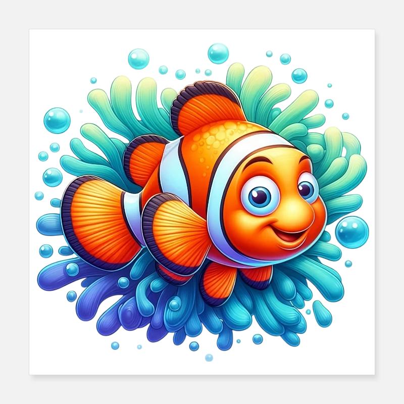 Poisson-clown Poster 40 x 40 cm