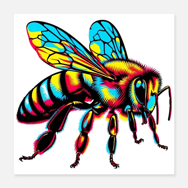 Bee Poster 16" x 16" (40x40 cm)