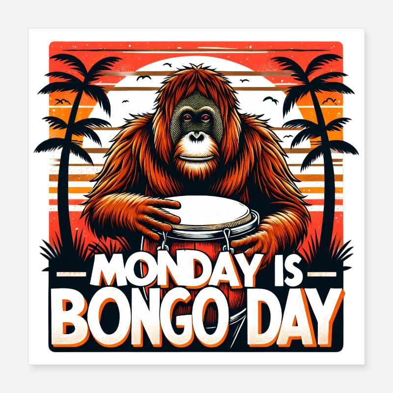 Batteurs de Bongo Poster 40 x 40 cm
