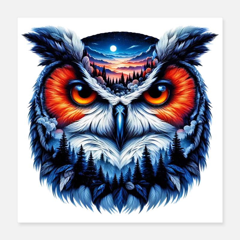 Eule Poster 40x40 cm
