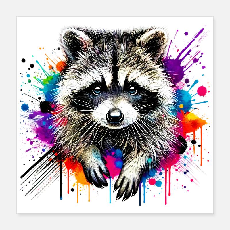 Waschbär Poster 40x40 cm