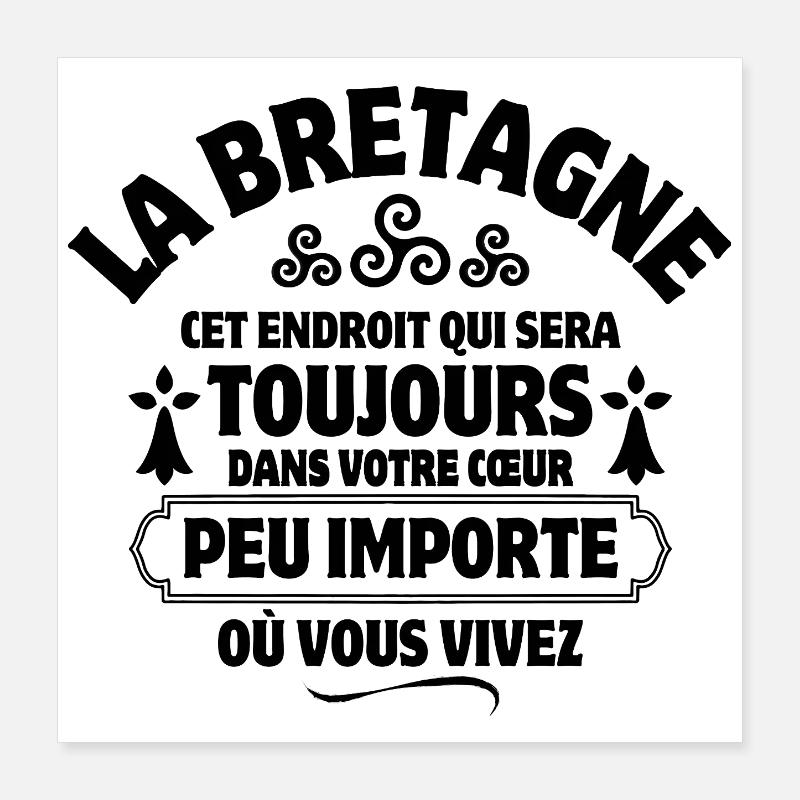 Bretagne, Breton, celte, je suis Breton Poster 40 x 40 cm