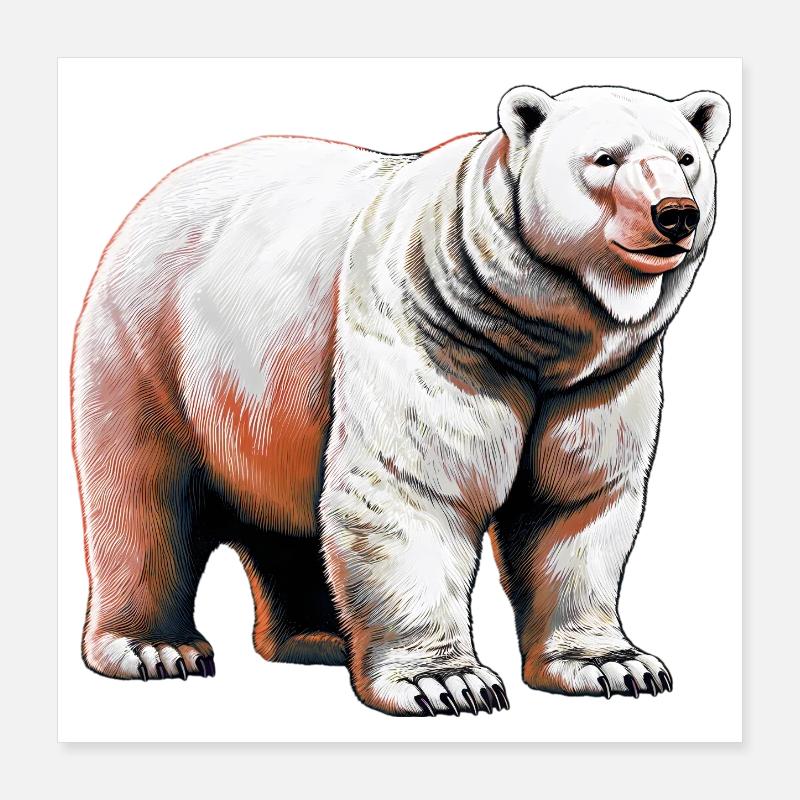 Weißer Eisbär Poster 40x40 cm