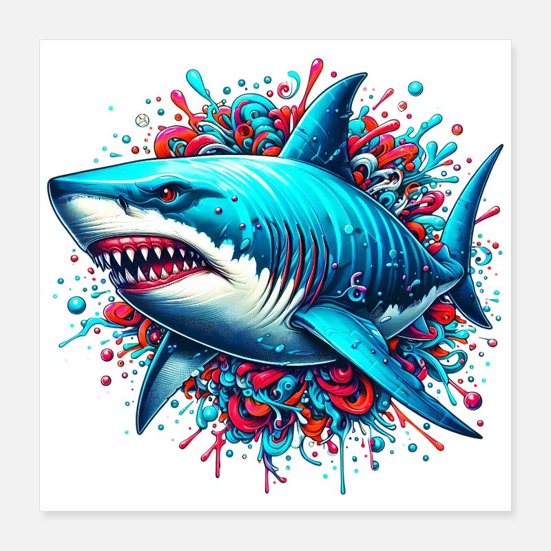 Requin Poster 40 x 40 cm