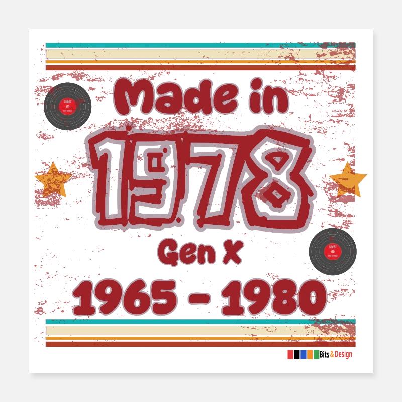 70s Generation Retro Design Poster 16" x 16" (40x40 cm)