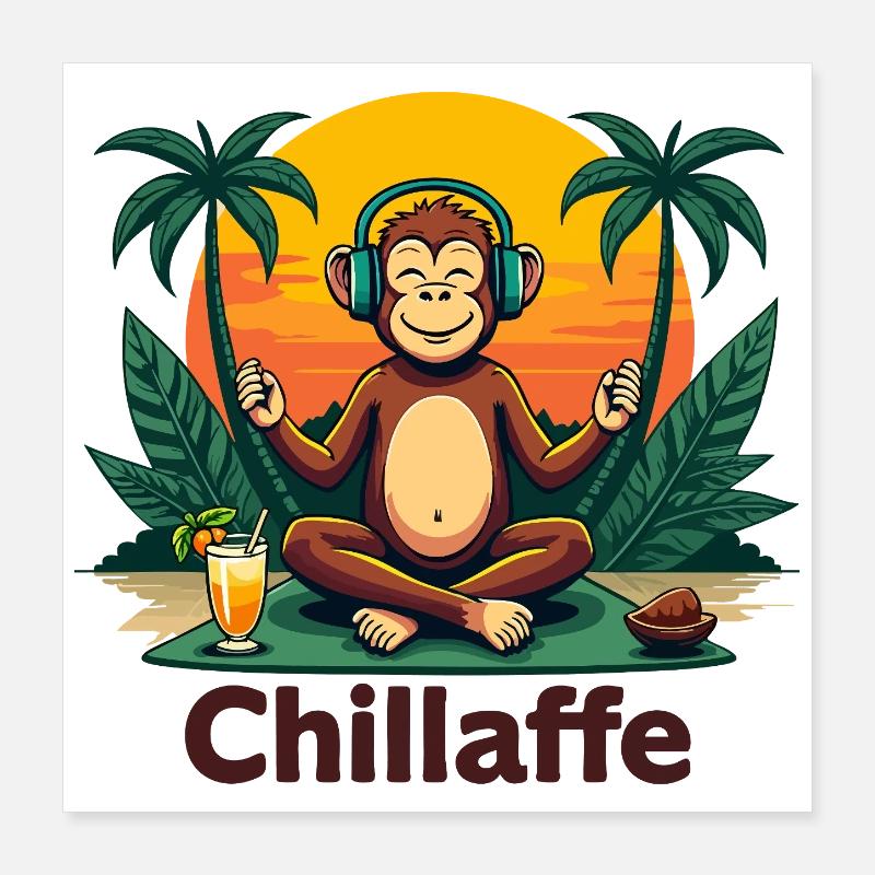 Chillaffe – Zen-Mode on Poster 40x40 cm