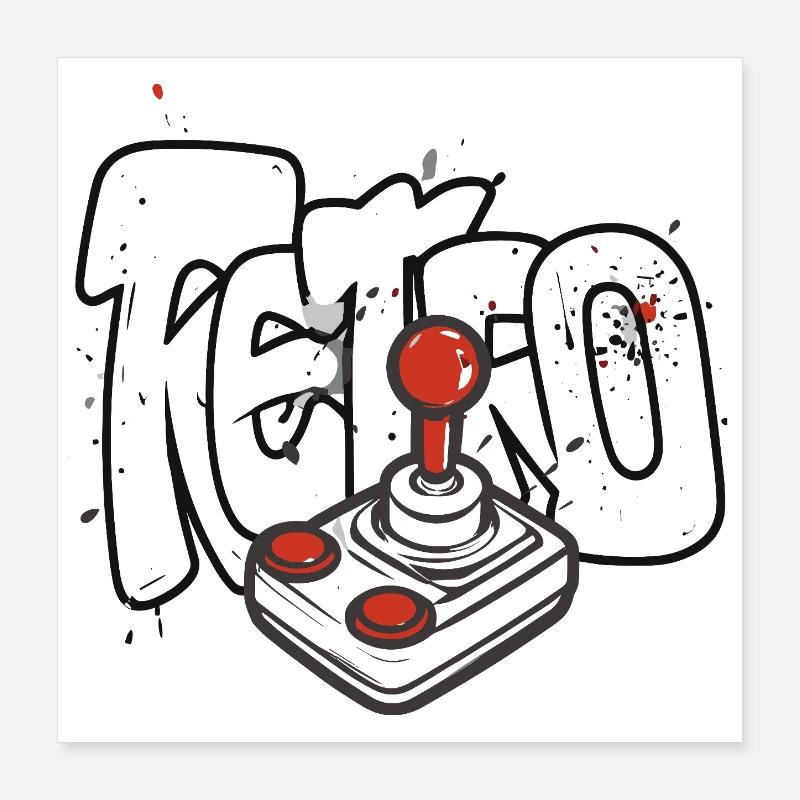 Conception du joystick Retrobomber Poster 40 x 40 cm