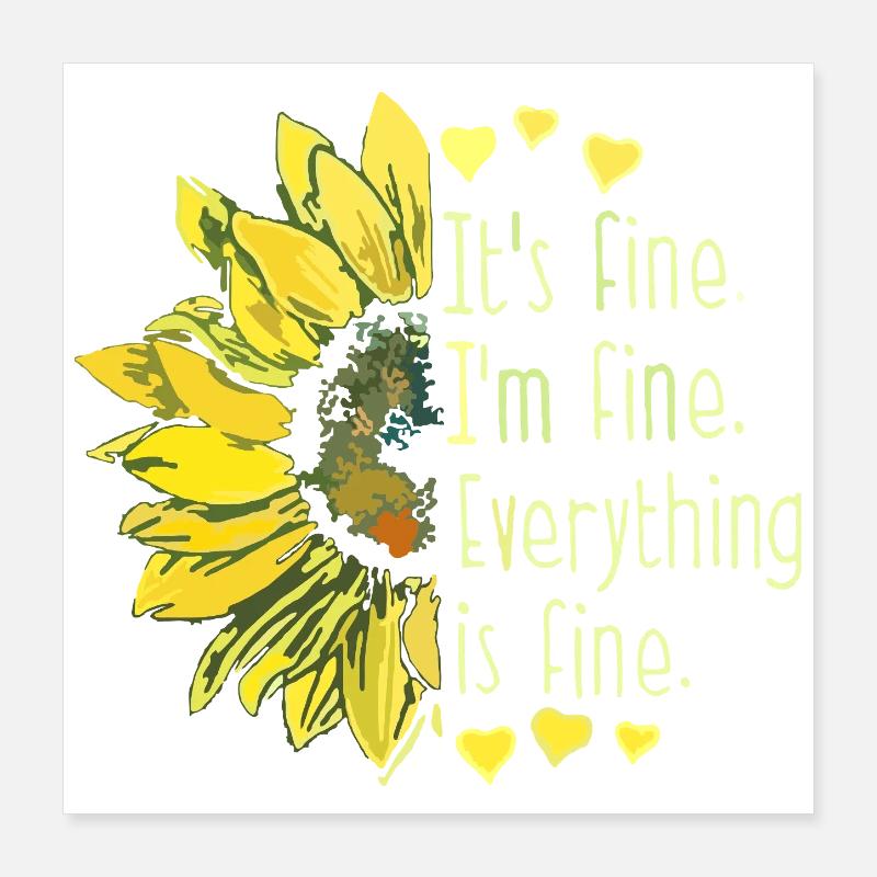 Sunflower Fine Mantra Tee Poster 16" x 16" (40x40 cm)