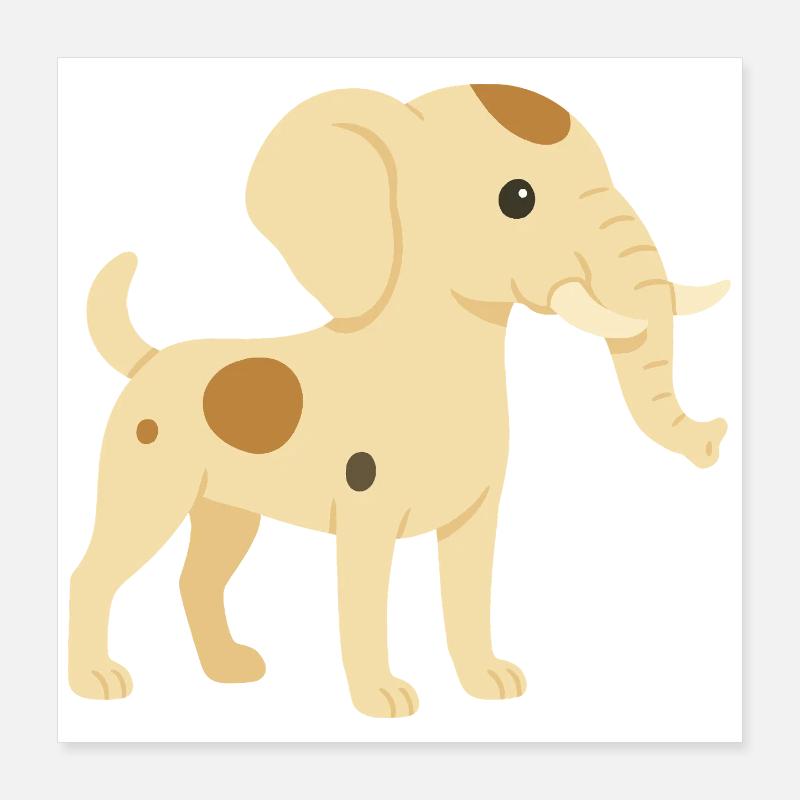 Elefant Hund Jack Russell Poster 40x40 cm