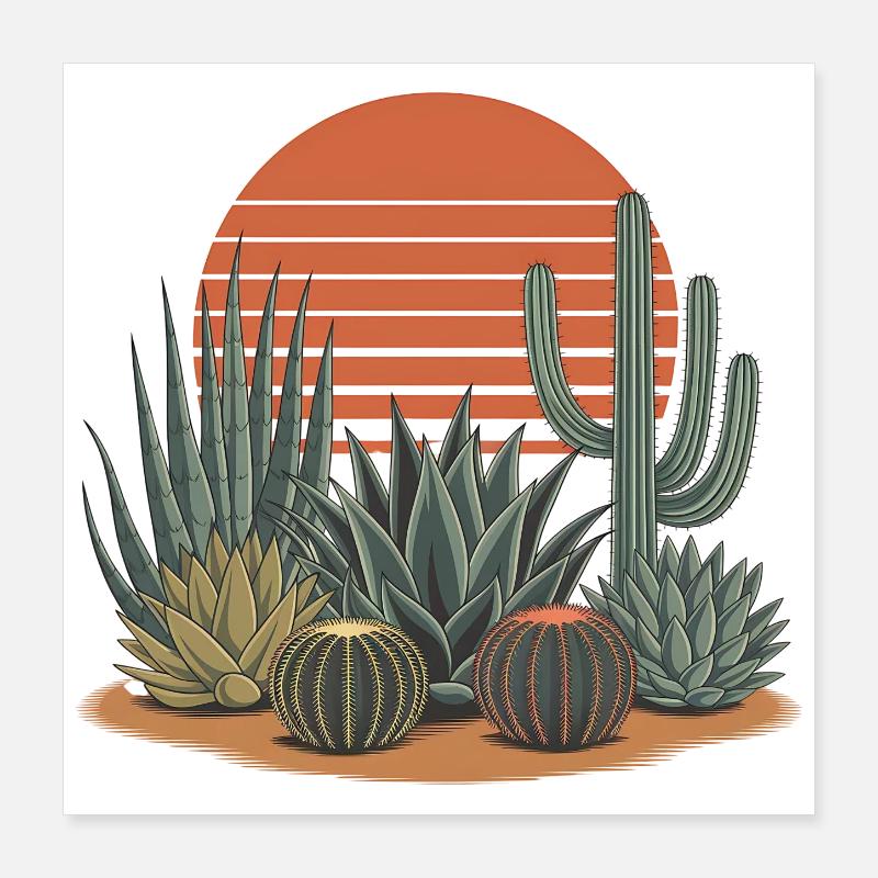 Cactus Boho Nature Poster 40 x 40 cm