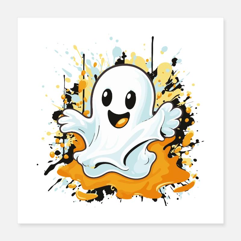 Fröhlicher Geisterspritzer Poster 40x40 cm