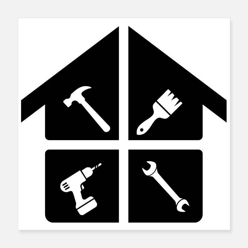 Craftsman Logo – Hammer, Drill & Brush Poster 16" x 16" (40x40 cm)