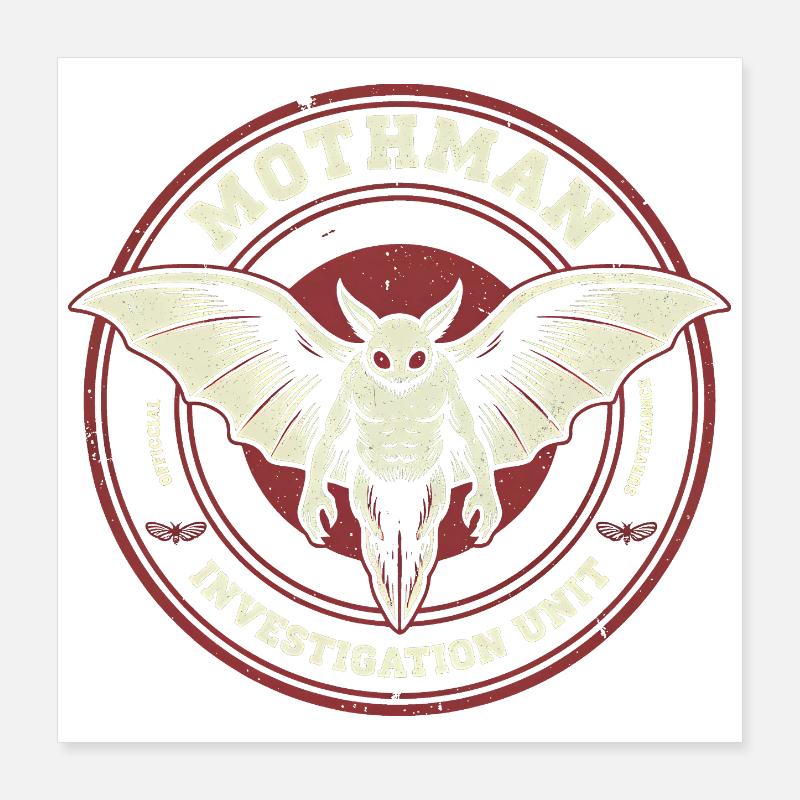 Mothman Investigation Unit Funny Cryptid M Poster 16" x 16" (40x40 cm)