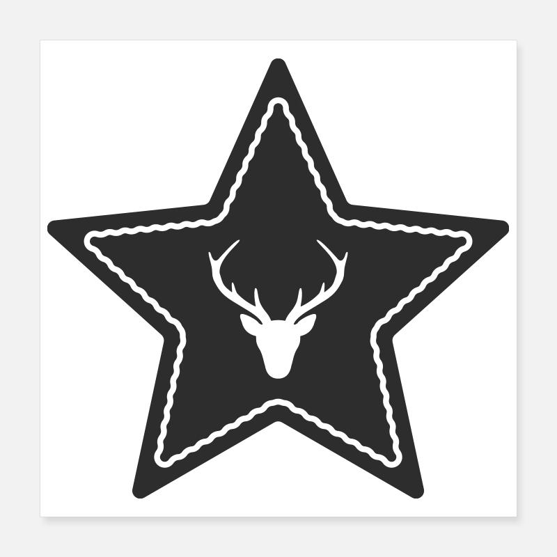 Star Deer Emblem Poster 16" x 16" (40x40 cm)