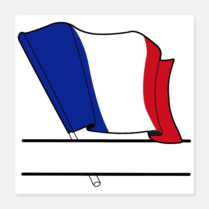 Espace de noms du drapeau français Poster 40 x 40 cm