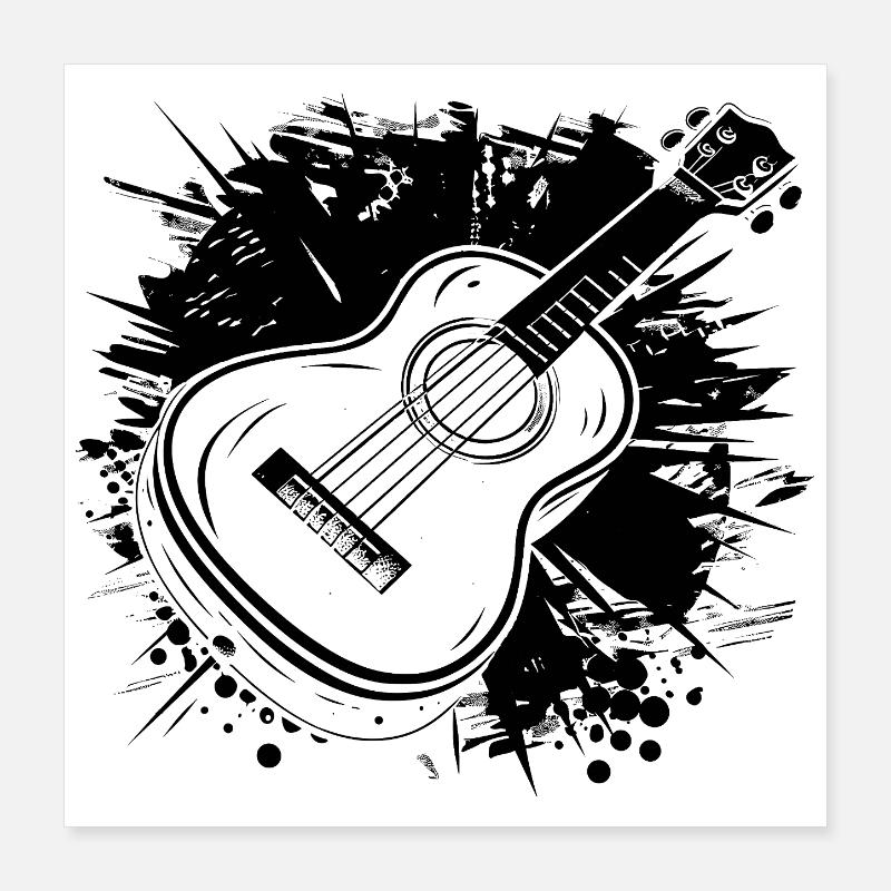 Ukulele Grafik Poster 40x40 cm