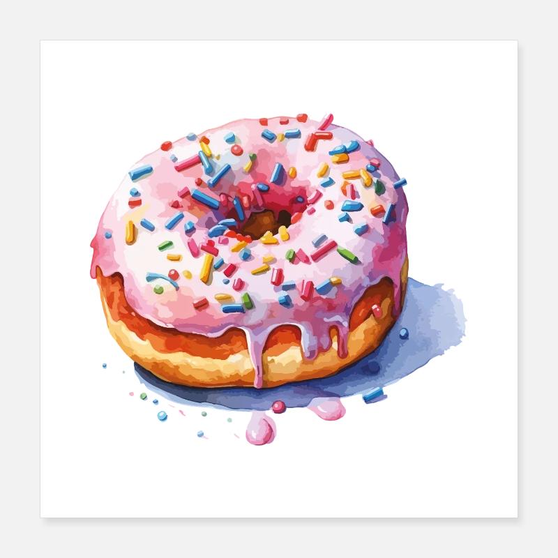 Donut mit Streuseln Poster 40x40 cm