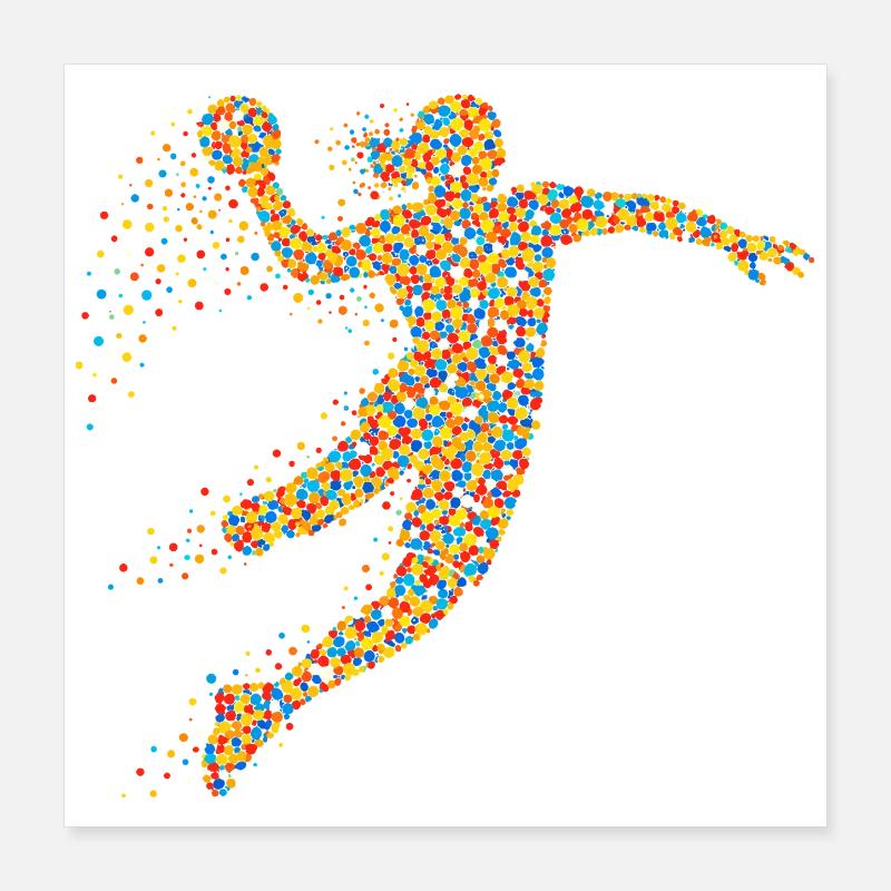 Handball Mädchen Spruch  Poster 40x40 cm