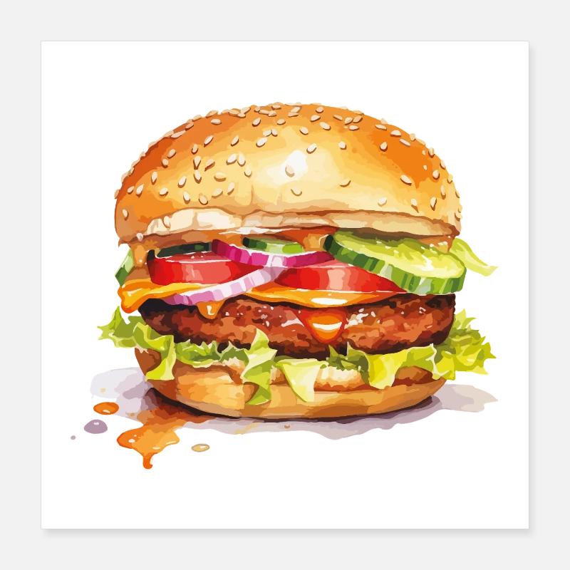Burger Poster 16" x 16" (40x40 cm)