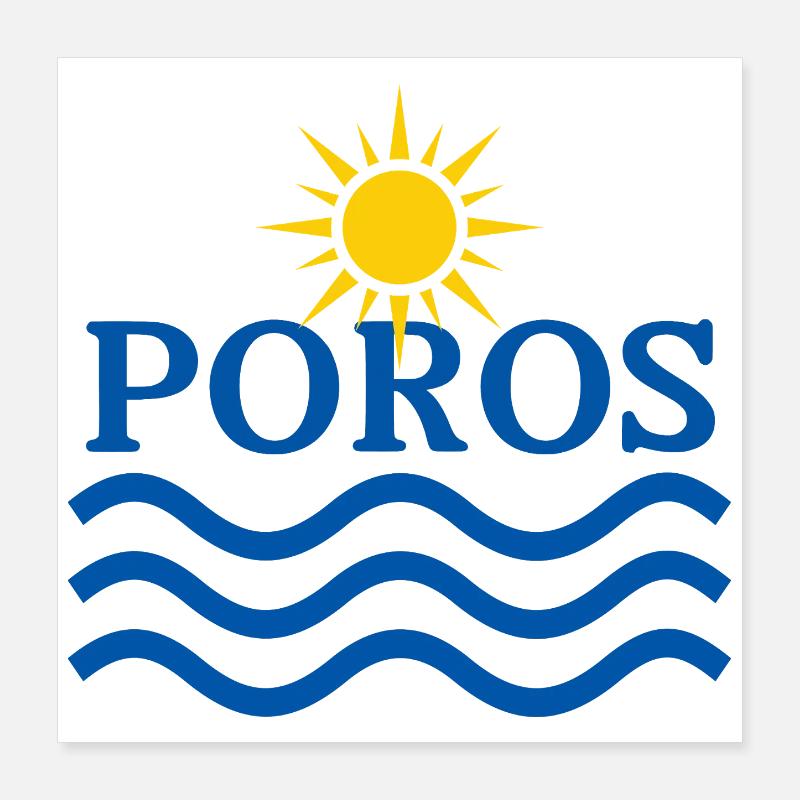 Poros Sun Waves Design Poster 40 x 40 cm