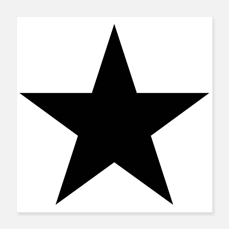 Star Black Poster 40x40 cm