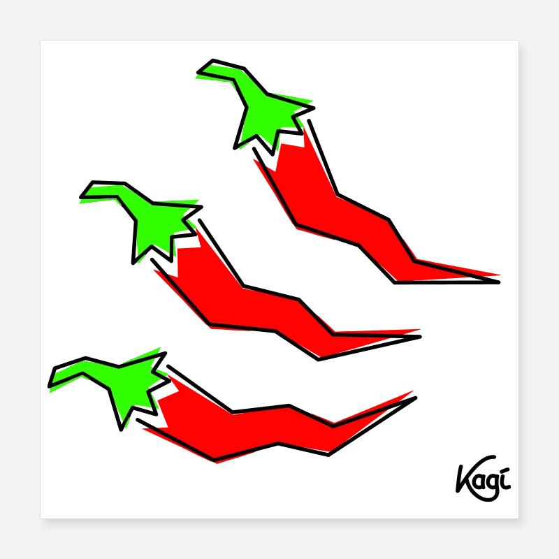 three pepperonis Poster 16" x 16" (40x40 cm)