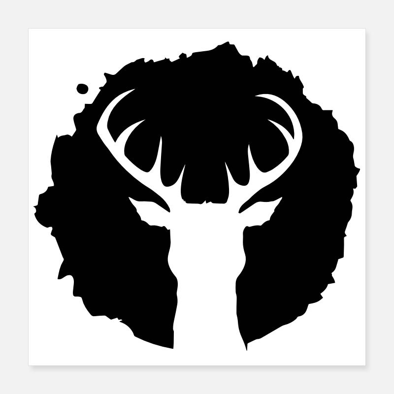 Un cerf Patch Graffiti Poster 40 x 40 cm