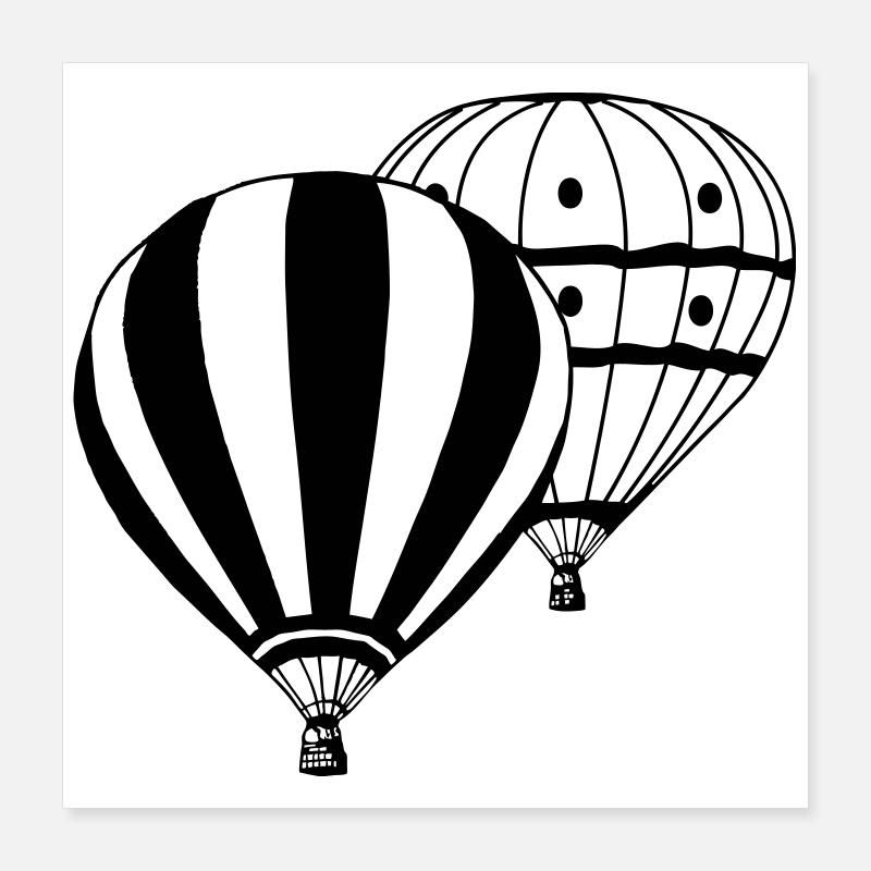 Heißluftballon Ballonfahrer Ballonfahrt Doppel(25) Poster 40x40 cm