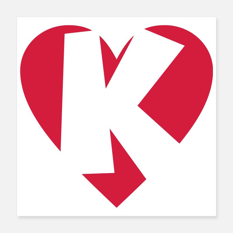 Cœur K - J'aime K Poster 40 x 40 cm