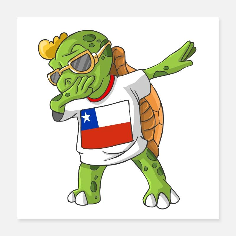 Chile Dabbing turtle Poster 16" x 16" (40x40 cm)